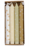 Stabkerzen Set mit Blumen Motiv 4er Set